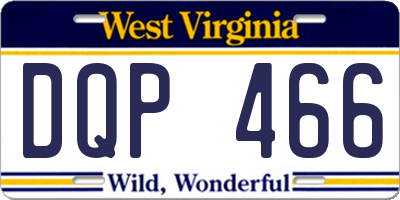WV license plate DQP466