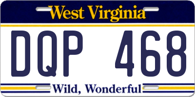 WV license plate DQP468