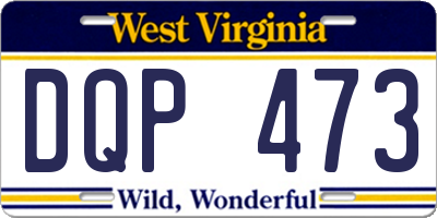 WV license plate DQP473