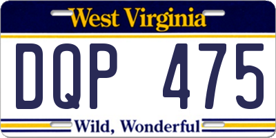 WV license plate DQP475