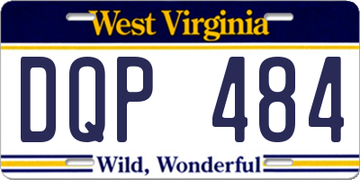 WV license plate DQP484