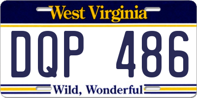 WV license plate DQP486