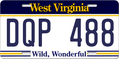 WV license plate DQP488
