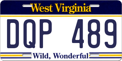WV license plate DQP489