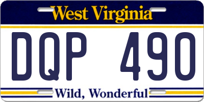 WV license plate DQP490
