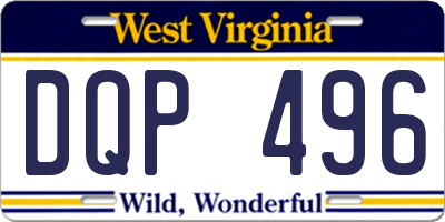 WV license plate DQP496