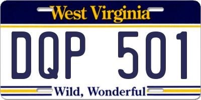 WV license plate DQP501