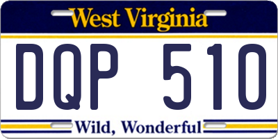 WV license plate DQP510