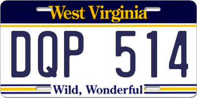 WV license plate DQP514