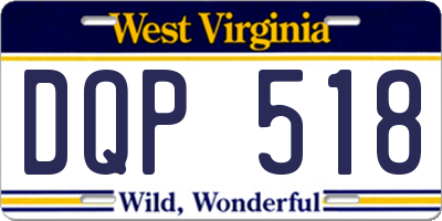 WV license plate DQP518