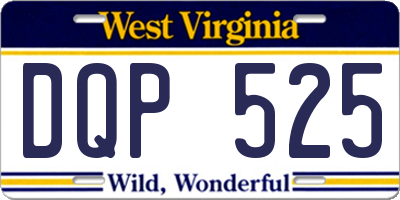 WV license plate DQP525