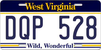 WV license plate DQP528