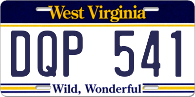 WV license plate DQP541
