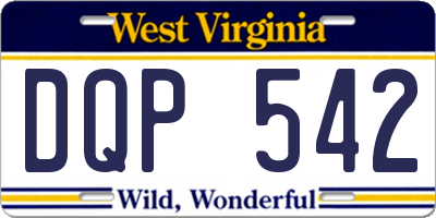 WV license plate DQP542