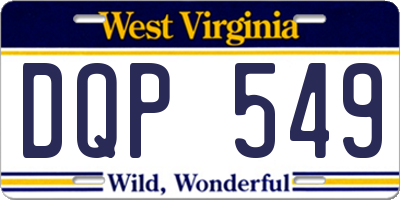 WV license plate DQP549