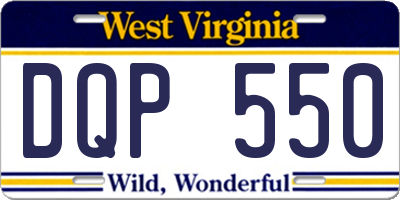 WV license plate DQP550