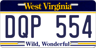 WV license plate DQP554
