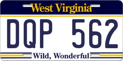 WV license plate DQP562