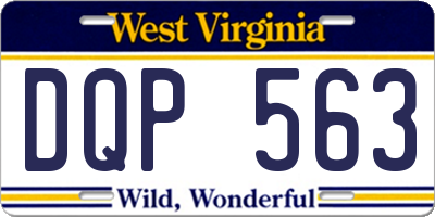 WV license plate DQP563
