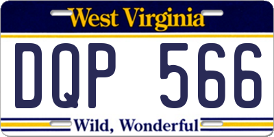WV license plate DQP566