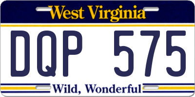 WV license plate DQP575