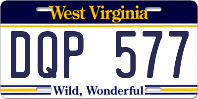 WV license plate DQP577