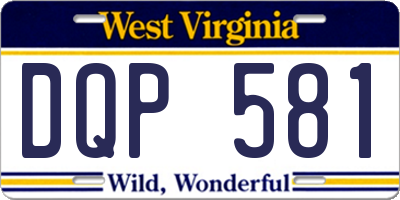 WV license plate DQP581