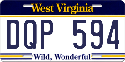 WV license plate DQP594