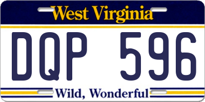 WV license plate DQP596