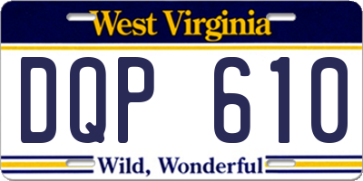 WV license plate DQP610