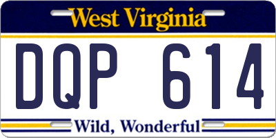 WV license plate DQP614