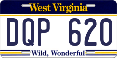 WV license plate DQP620