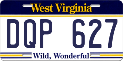 WV license plate DQP627