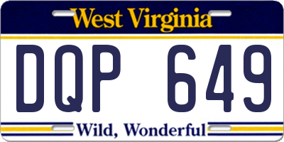 WV license plate DQP649
