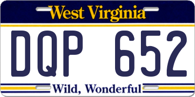 WV license plate DQP652