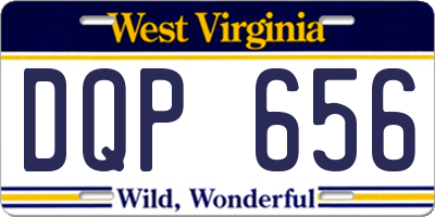 WV license plate DQP656