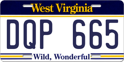 WV license plate DQP665