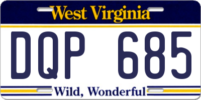 WV license plate DQP685