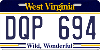 WV license plate DQP694