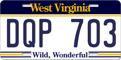 WV license plate DQP703