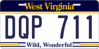 WV license plate DQP711