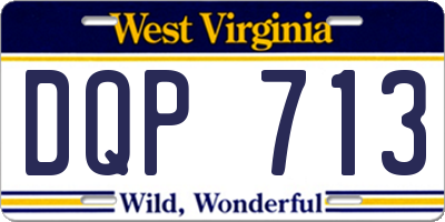WV license plate DQP713