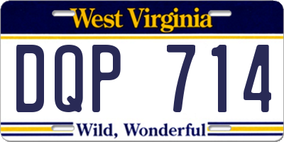 WV license plate DQP714