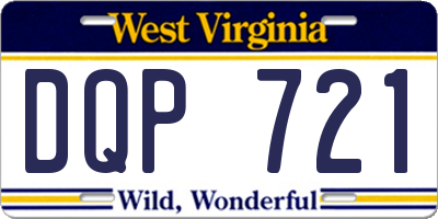 WV license plate DQP721