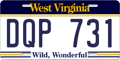 WV license plate DQP731