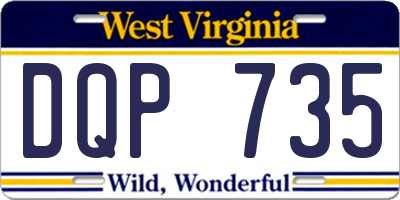 WV license plate DQP735