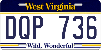 WV license plate DQP736