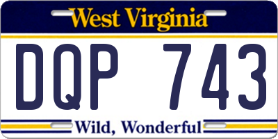WV license plate DQP743