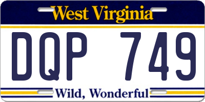 WV license plate DQP749