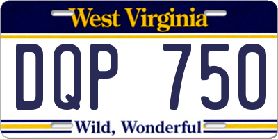 WV license plate DQP750